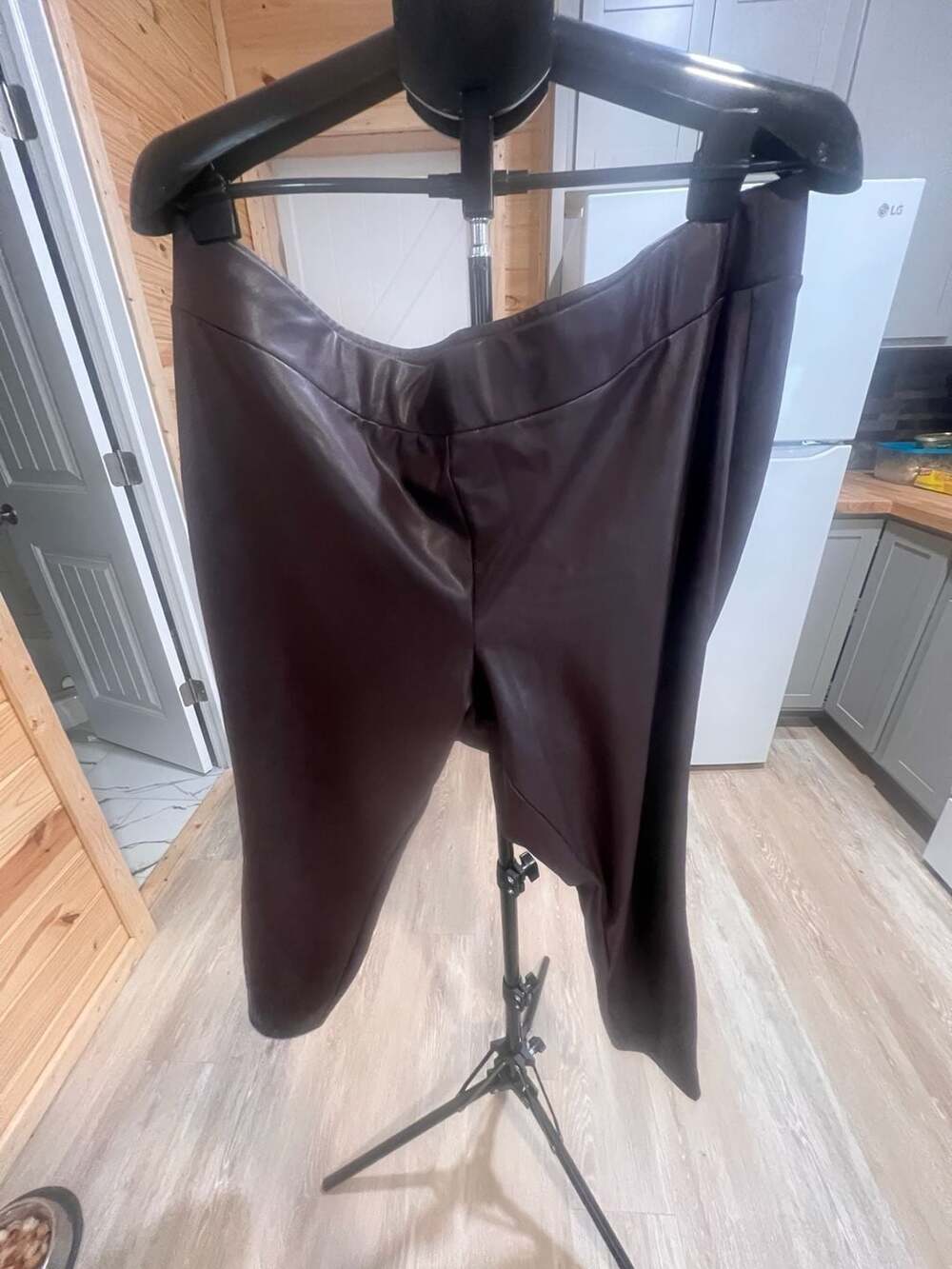 LOFT Plus Faux Leather Pants Size 18 Brown